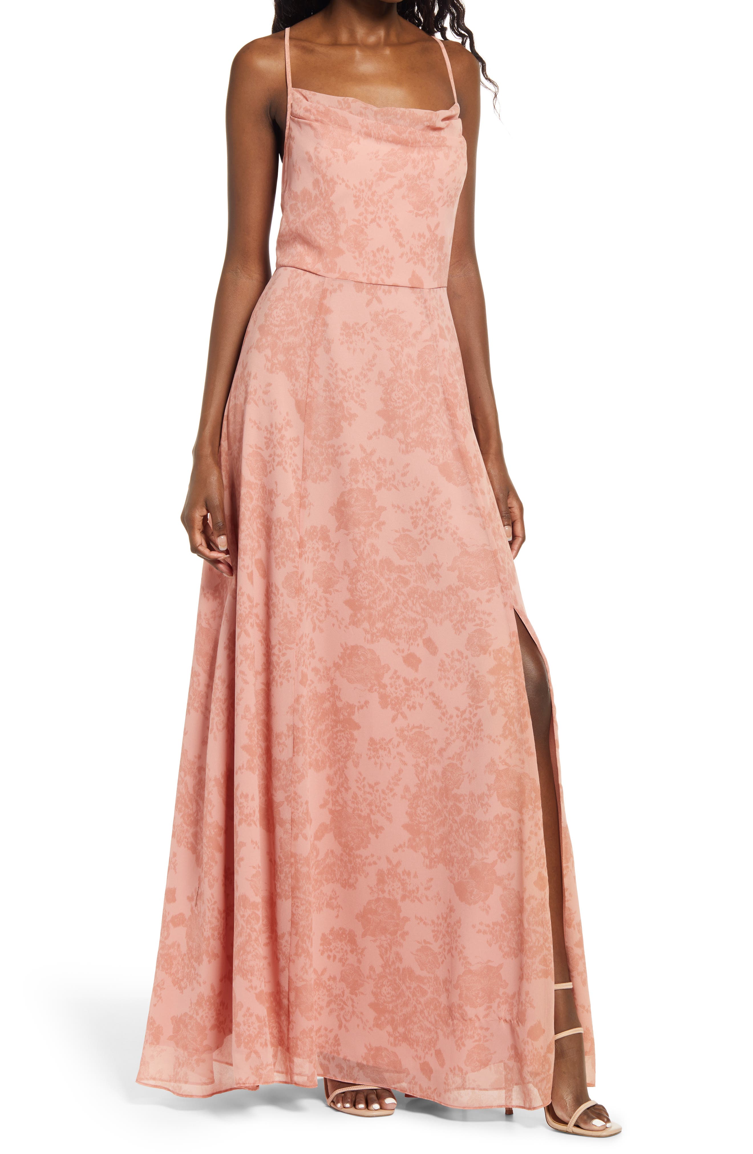 WAYF The Wesley Cowl Neck Evening Gown ...
